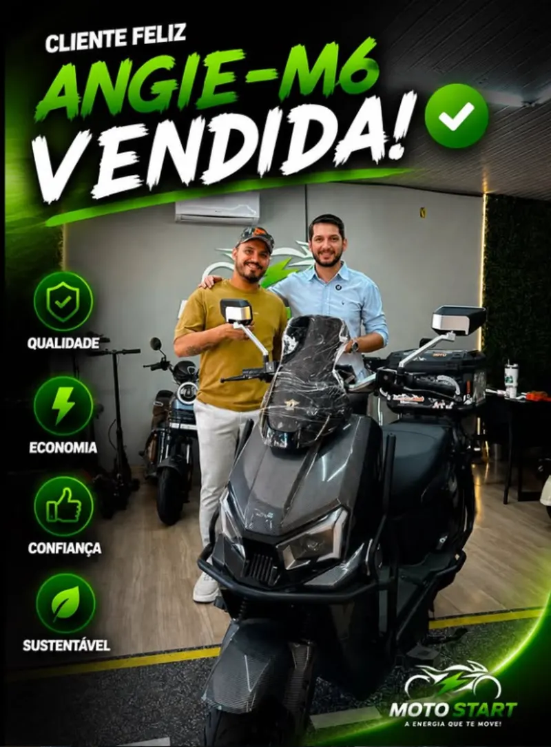 Cliente feliz com a Angie-M6 vendida na Moto Start