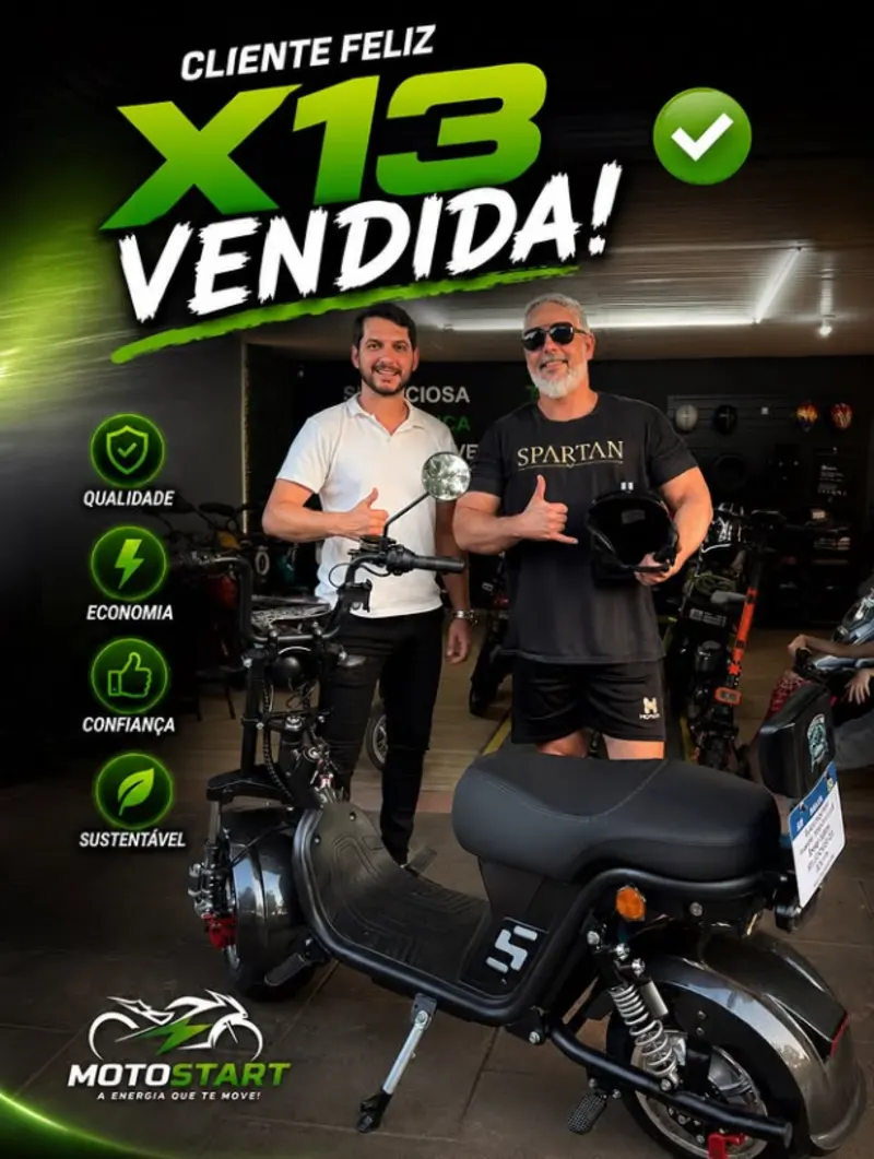 Cliente feliz com a X13 vendida na Moto Start