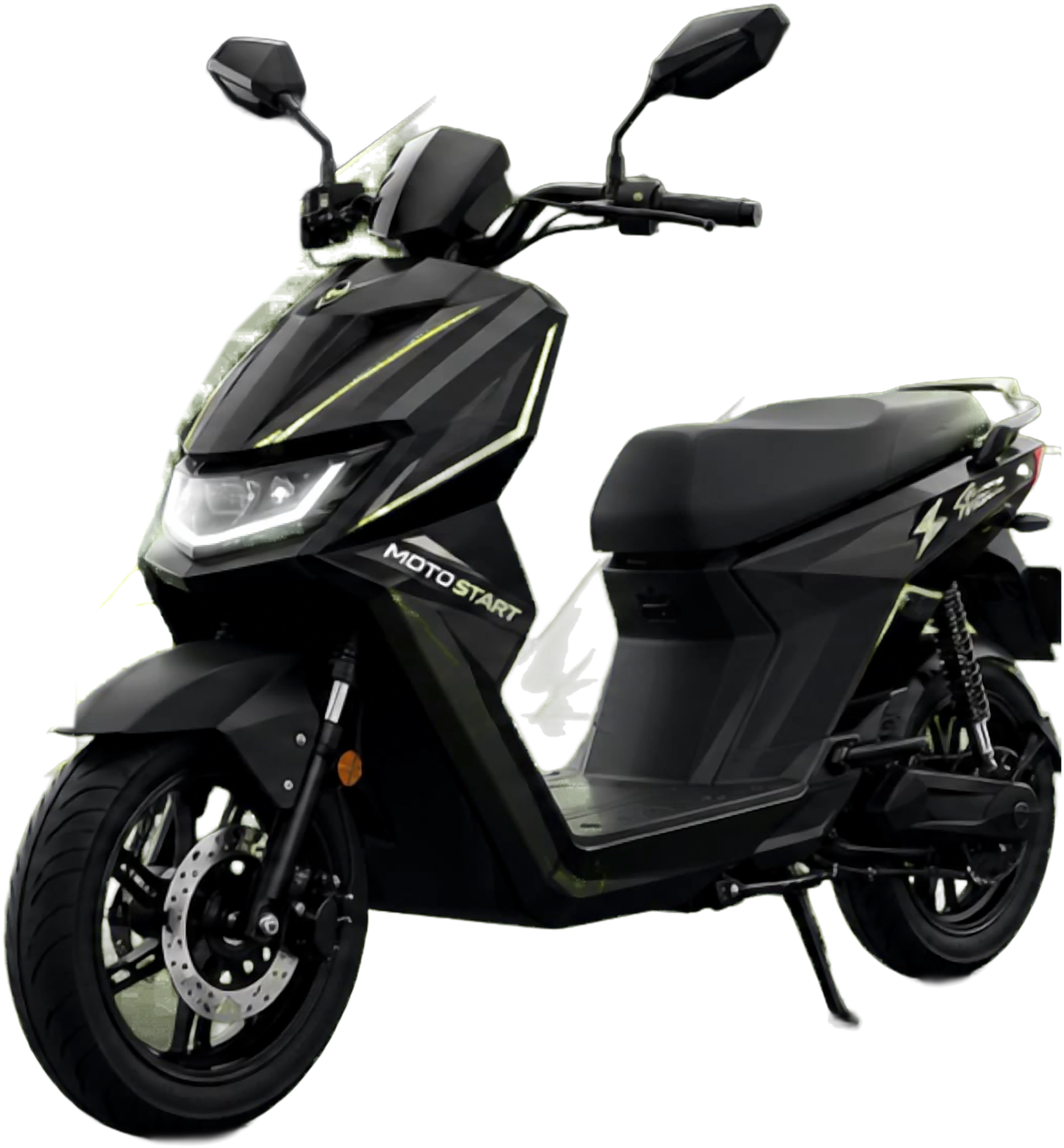 Scooter elétrica Moto Start, vista frontal completa